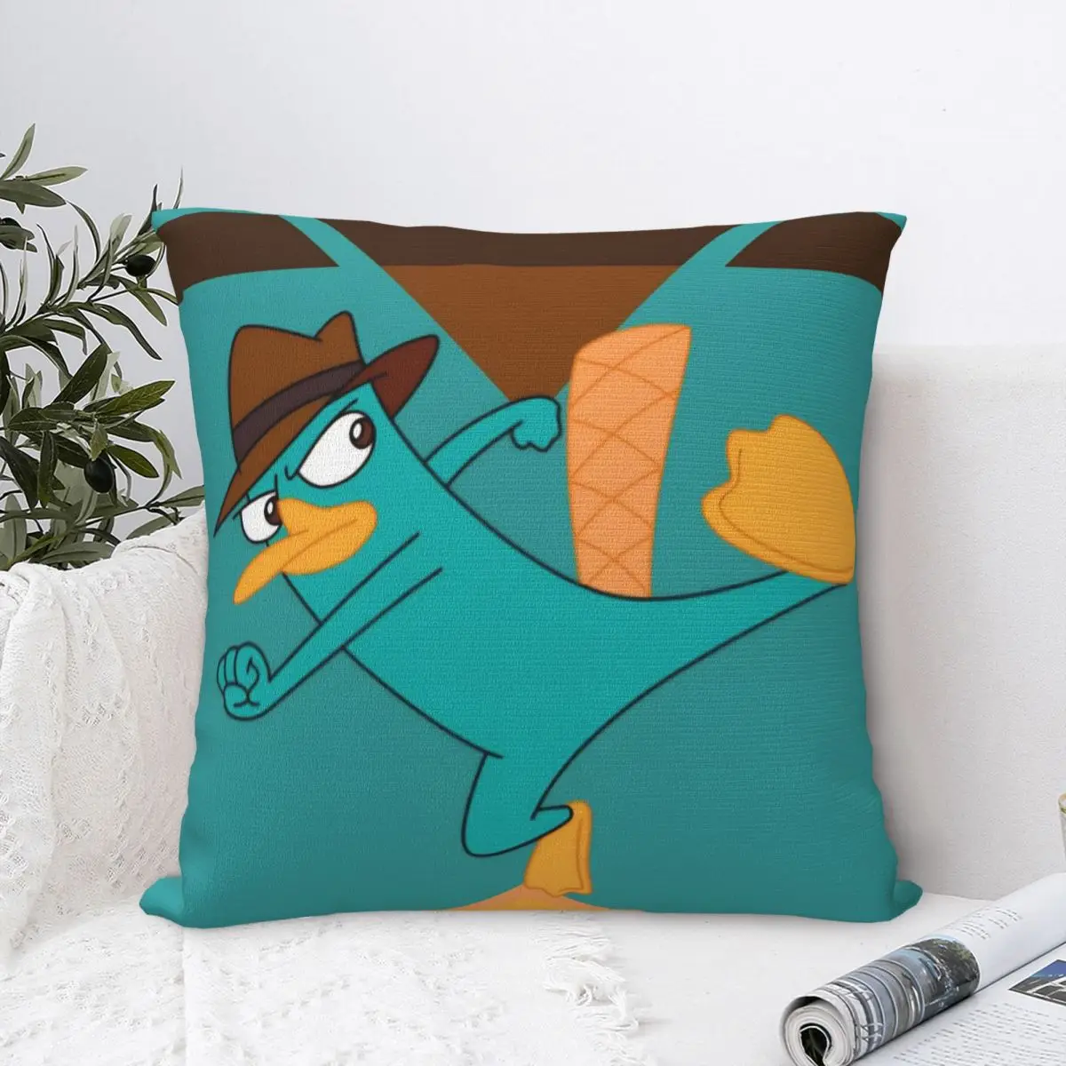 Perry The Platypus Pillow Case Comedy Cartoon Cushion Covers Fashion Polyester Decor Pillowcase for Home 45x45cm