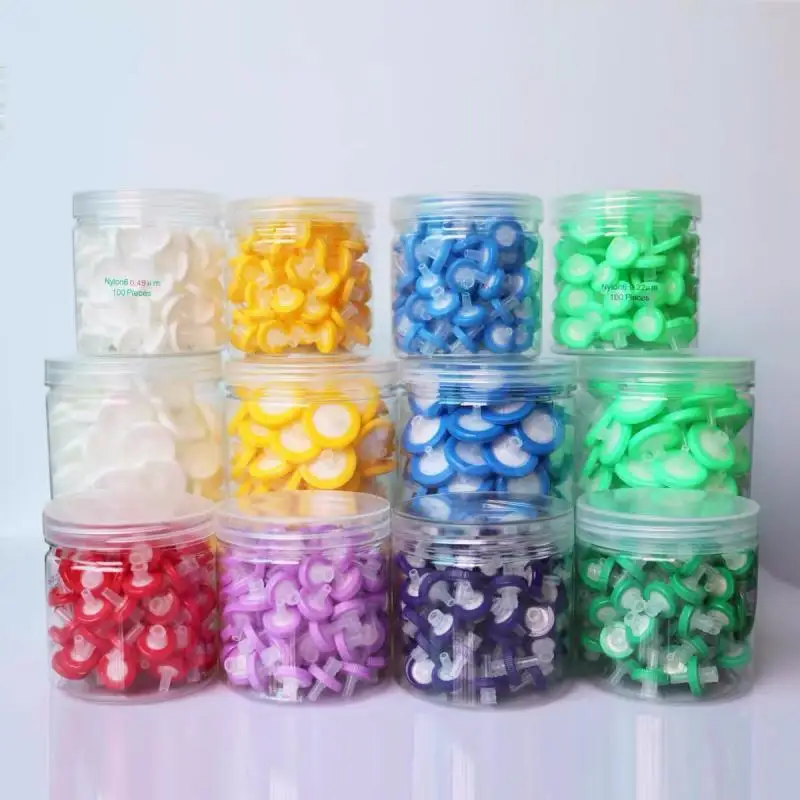 100pcs/box Laboratory Disposable Syringe Filter Nylon Organic Water System PTFE 13/25mm 0.22um 0.45um