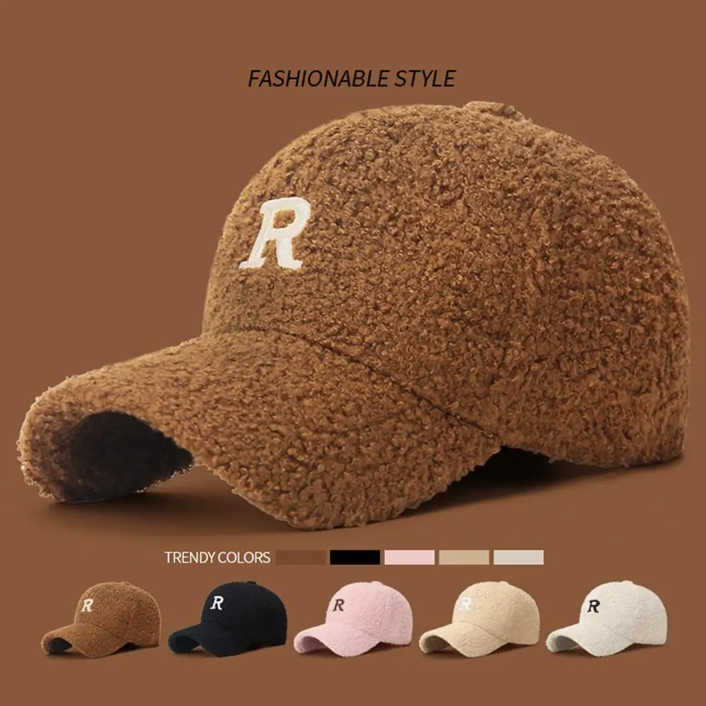 

Шапки из меха ягненка, уличные шапки в стиле хип-хоп, шляпа Snapback, фуражка, плюшевые бейсболки, осенне-зимняя корейская версия, женская теплая кепка