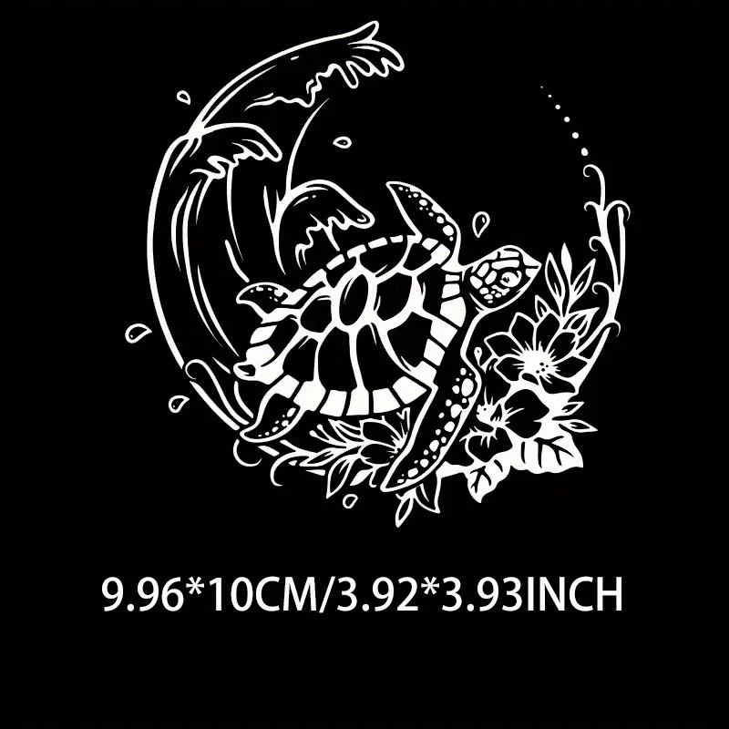 Bohemian Turtle Floral Vinyl Stickers, Waterproof Tropical Ocean Animal Decals for Motorcycle, Helmet and Laptop
