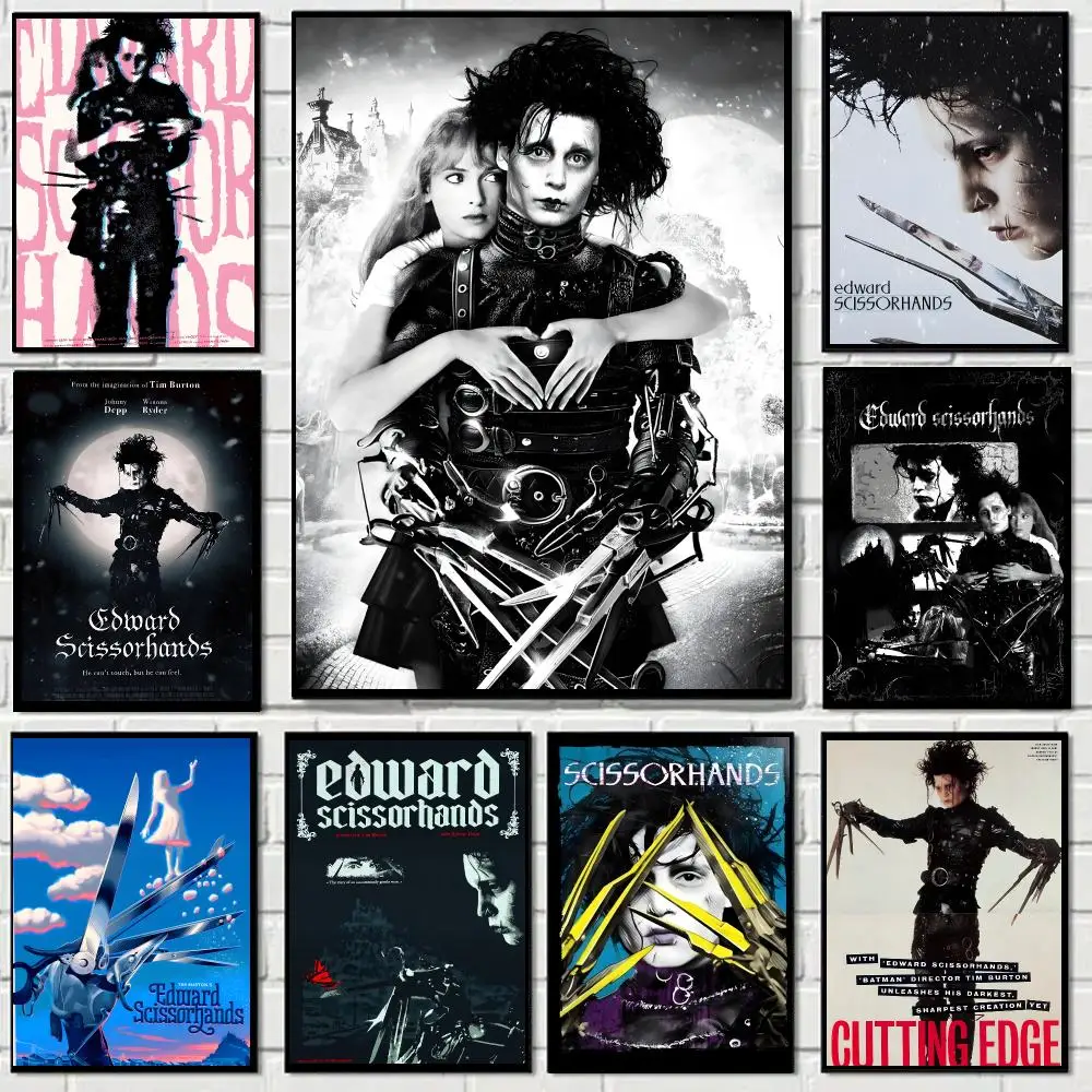 Movie E-edward Scissorhands Poster Self-adhesive Decal Living Room Bedroom Party Bar Decor Moisture-proof Fade-resistant