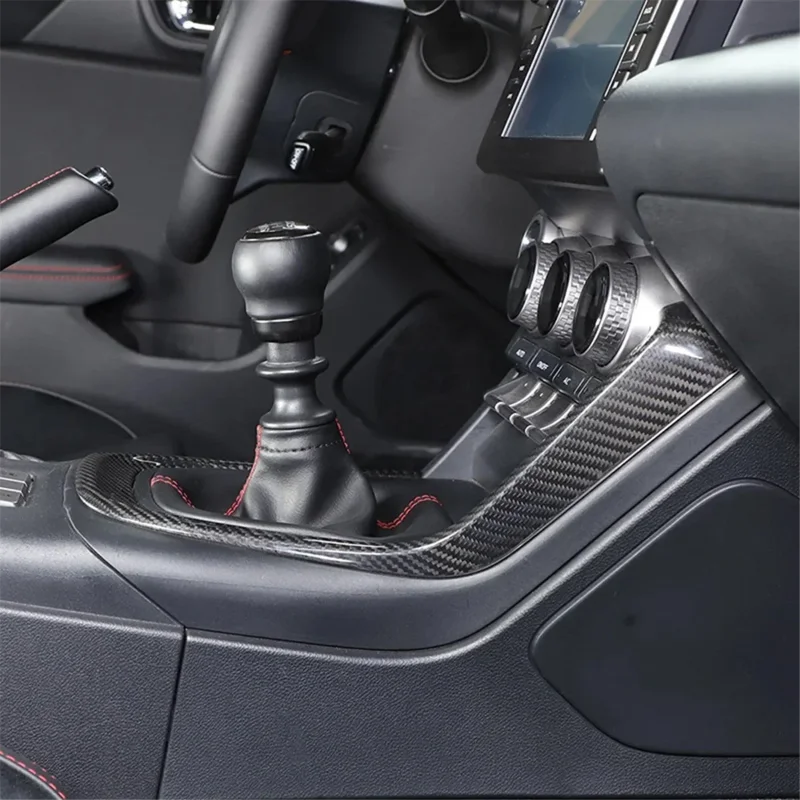 

For Subaru BRZ GR86 Rael Hard Dry Carbon Fiber Interior Center Console Gear Frame Trim Cover 2022 2023 LHD modification Black