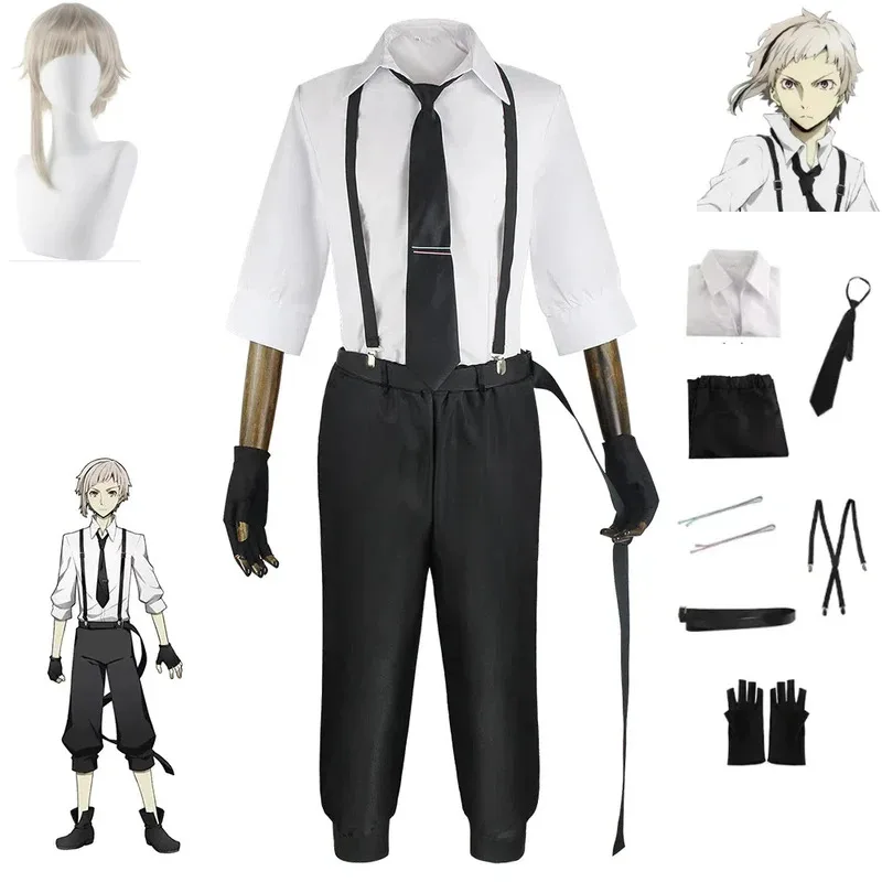 

The Male Costume for The Halloween Cosplay Role-playing Stage of The Anime Character Bungo, A Stray Dog, and Atsushi Nakajima
