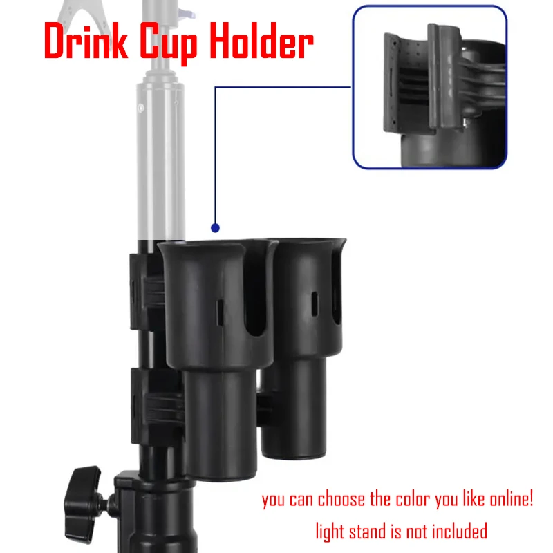 Portavasos doble portátil, trípode de fotografía multifunción, carrito de Director, Clip para taza de agua y bebidas, soporte de luz, portavasos de café