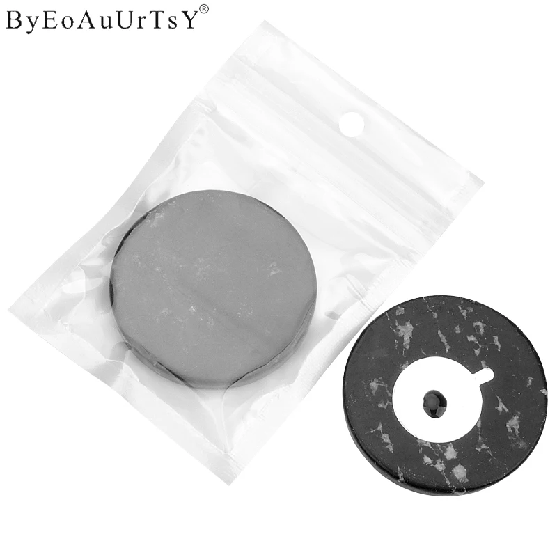 Paleta de pegamento para extensión de pestañas, piedra de Jade verde y negro, reutilizable, bandeja adhesiva, soporte para almohadilla, accesorios de maquillaje, 5cm