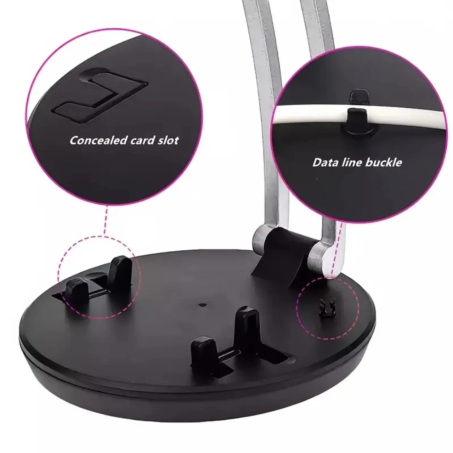Foldable Adjustable Phone Holder ,Mobile Cellphone 360 ° Rotatable Table Desk Holder ,ABS Waterproof  Smart Stand Compatible Fo