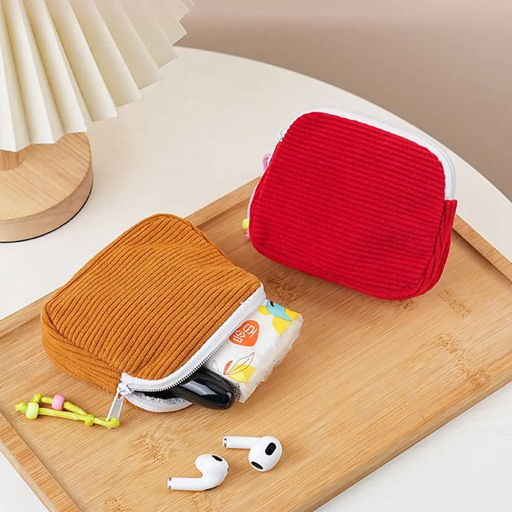 

Прочная вельветовая косметичка, портативный органайзер для гигиенических салфеток на молнии, мини-сумки для хранения