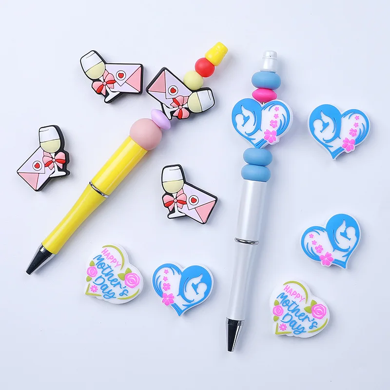 20pcs Baby Silicone Focal Beads Mother's Day Food Grade Newborn Chewing Toys Bead DIY Nipple Chain Jewelry Pens Accessories