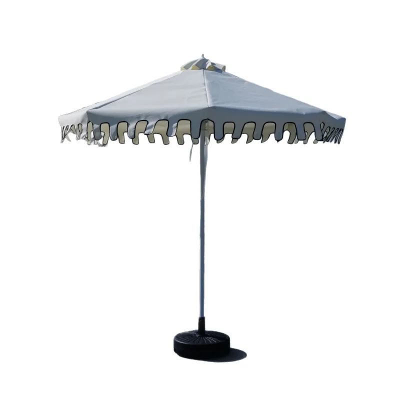 

Folding ruffled central pillar umbrella scenic spot hotel outdoor beach umbrella