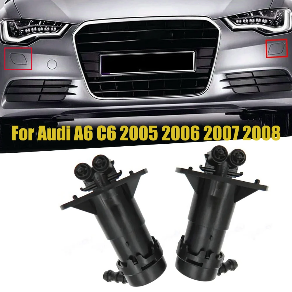 

2pcs For Audi A6 C6 2005 2006 2007 2008 Car Front Left and Right Headlight Washer Nozzles 4F0955101 4F0955102