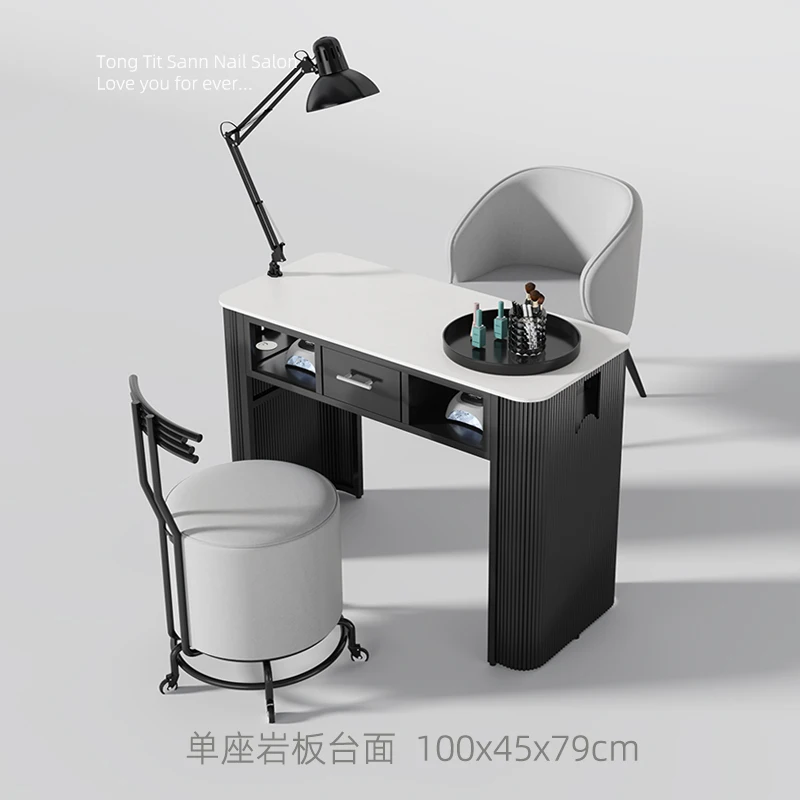 White Black Nail Desk Drawer Storage Aesthetic Professional Nail Desk Makeup Organizer Nagel Tafel Salon Equipment Furniture