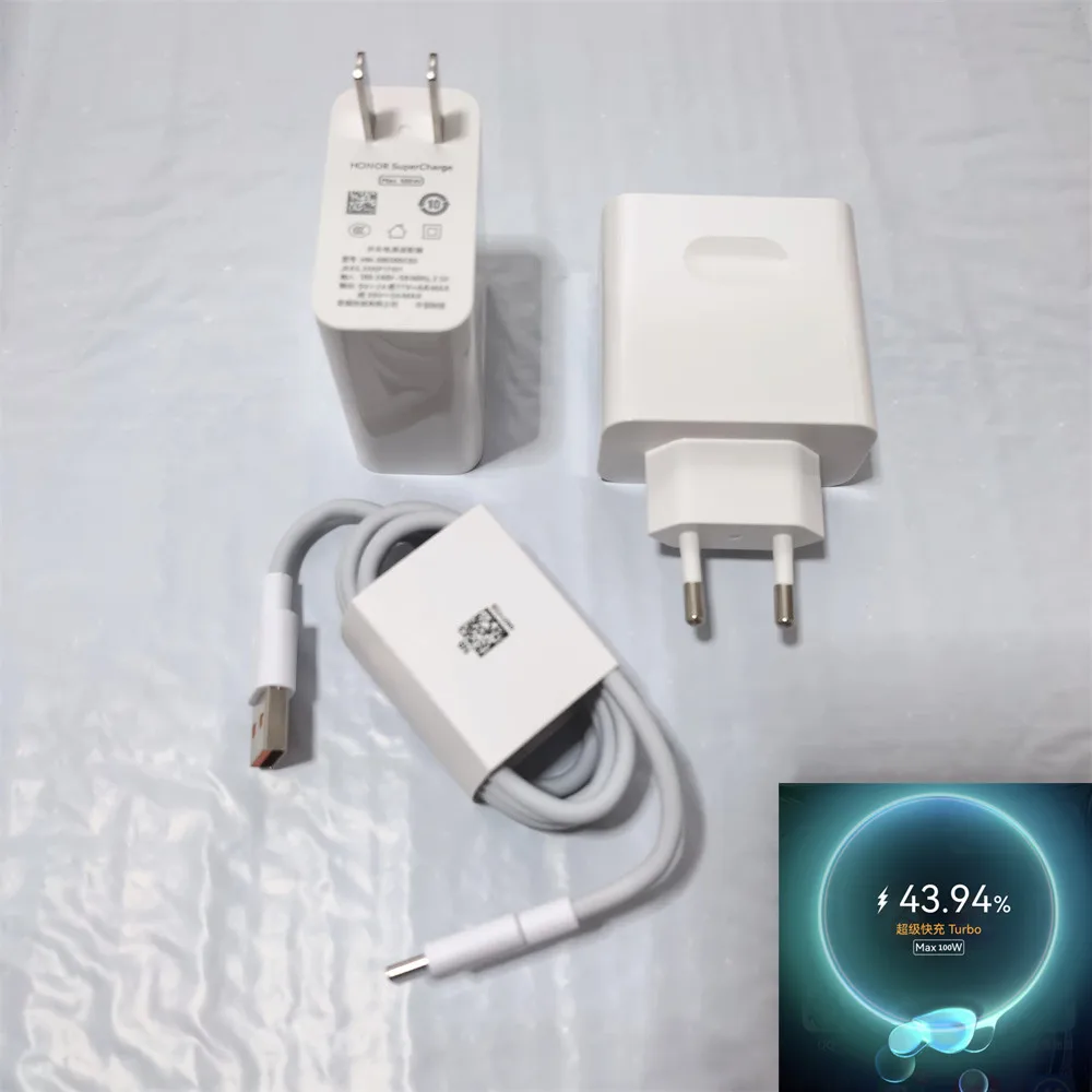 Original 100W EU US Charger For Honor 400 300 200 100 Pro GT Magic 7 6 Pro V3 V5 Fast Charge Wall Po