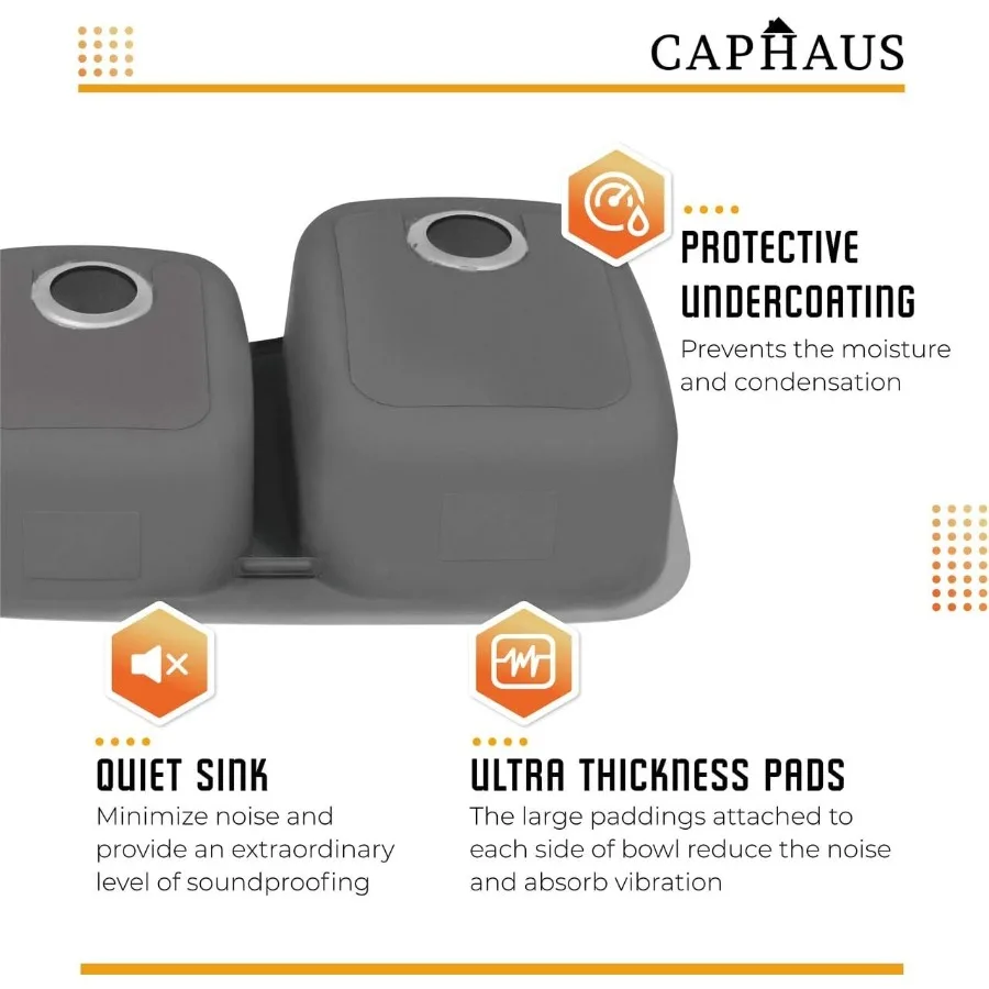 Undermount Single or Double Bowl 16 Gauge Stainless Steel Kitchen Sink with Multiple Size Options Including 30inch 31inch and 3