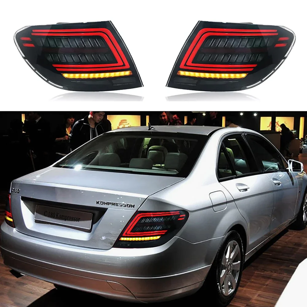 For Mercedes-Benz Auto Upgraded Tail Lamp Assembly C-class 07-14 Of W204 LED Latest Design Of Dynamic Turn Light Accessories