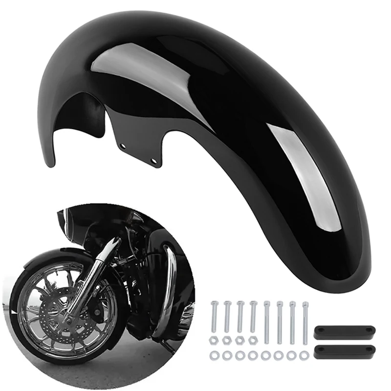 

Motorcycle 23" Wrap Front Fender Bright Black For Harley Touring Electra Glide Street Glide FLTR FLHT FLHR FLHX Road King