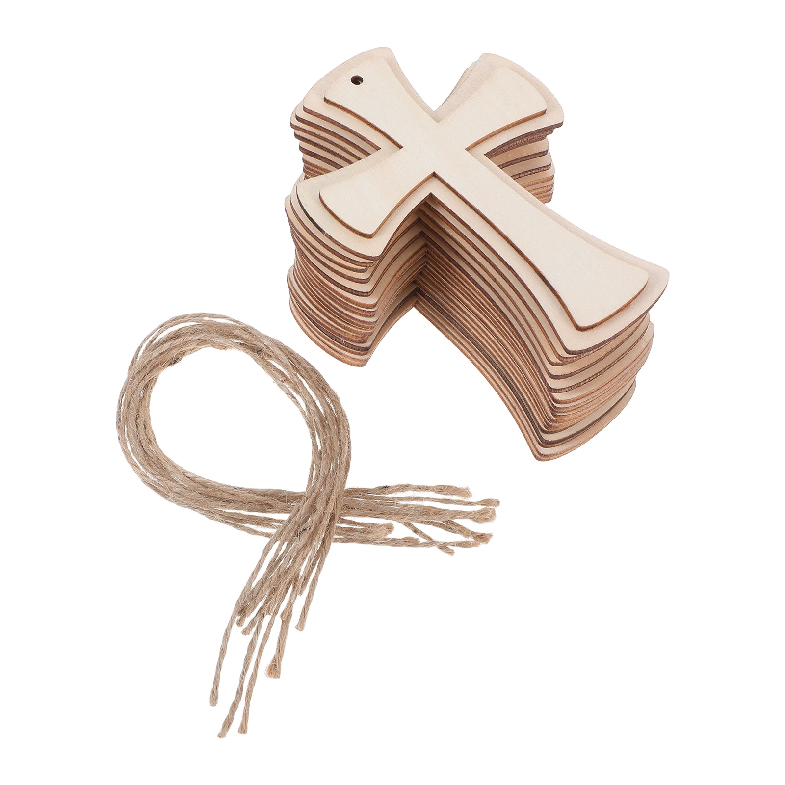 

12pcs Wooden Cross Pendant Unfinished DIY Painting Crafts Home Decor Kids Project Sewing Wood Cross Cutout