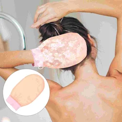 Silk Bath Towel Body Scrubber Exfoliating Gloves Shower Mitt Bath Brushes Sponges Scrubbers Pink Lightweight Portable