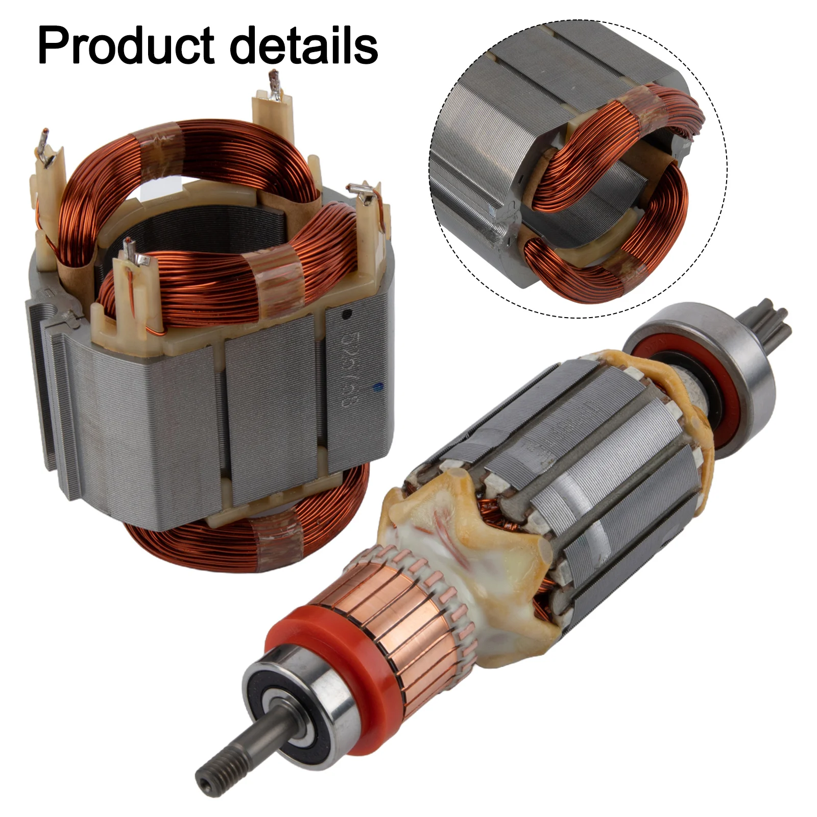 

As Picture Rotor Stator Set Set Of Rotor And Stator For HR4013C Metal Material Part Numbers Included For HR4001CX