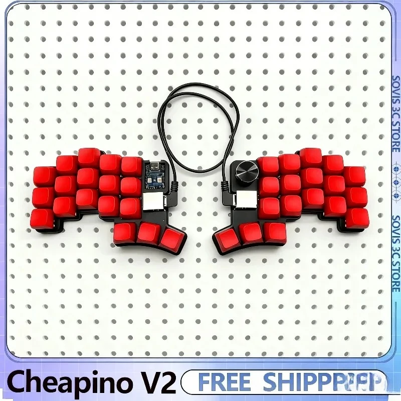 

Разделенная клавиатура Cheapino V2 ZMK + флакон, проводная портативная механическая клавиатура, комплект XDA, колпачки для клавиш, эргономичные аксессуары для клавиатуры на заказ