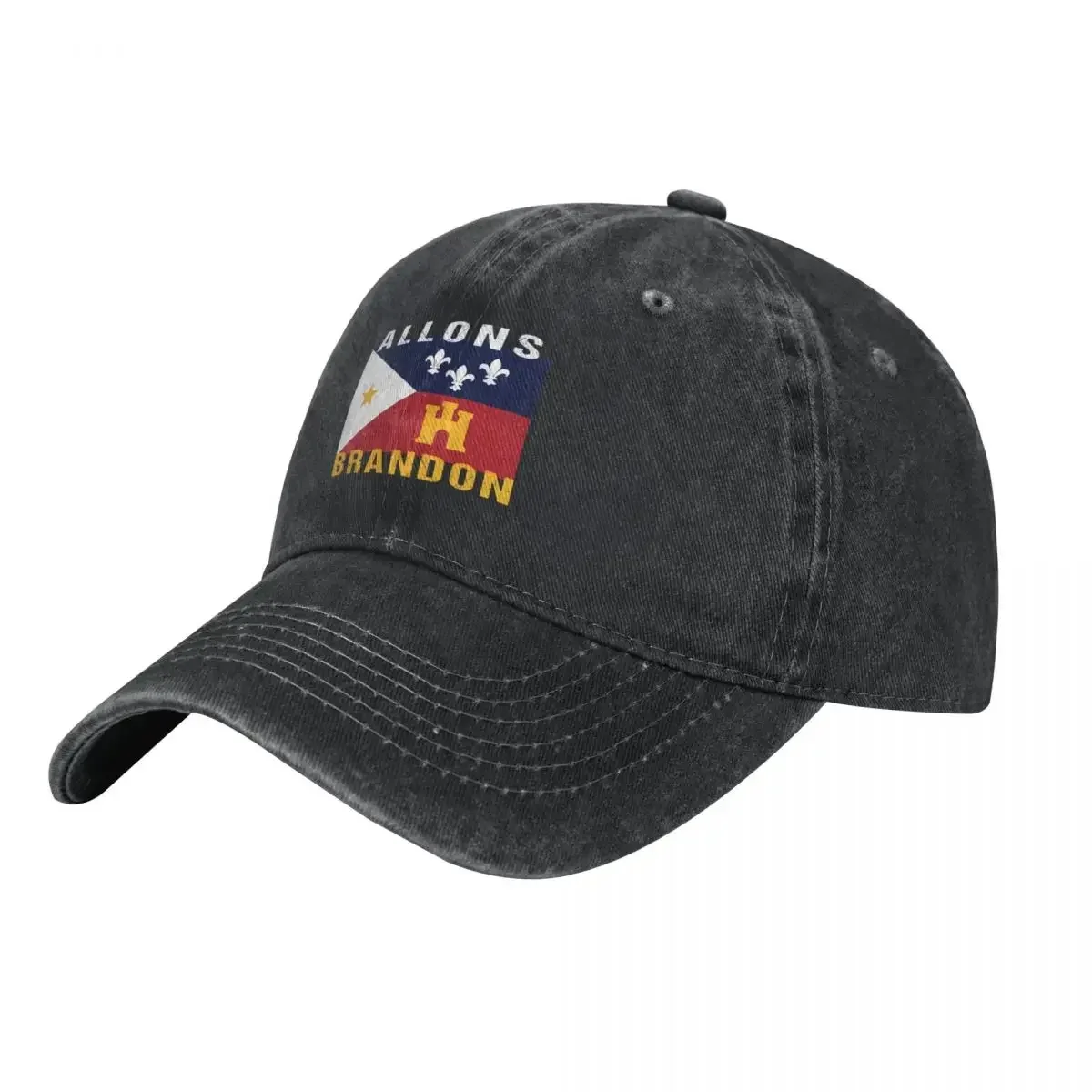 Allons Brandon Louisiana Acadiana Flag American Flag Lets Go Brandon Baseball Cap Hood beach hat Women's Hats For The Sun Men's