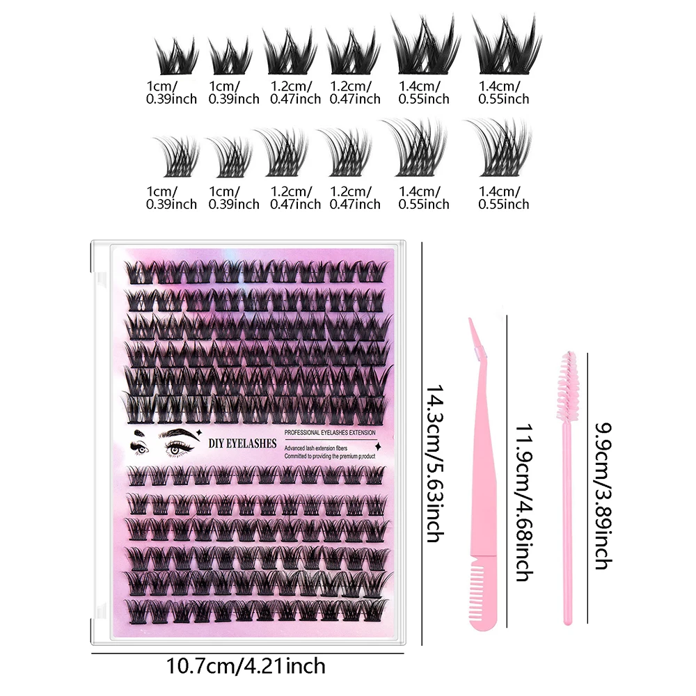 Conjunto de pestañas postizas gruesas naturales para mujer, extensiones de pestañas, herramientas de belleza para ojos, 126