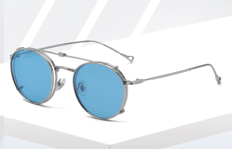 Kachawoo Polarisierte Sonnenbrille mit rundem Rahmen für Herren und Damen, Metall-Sonnenbrille, Retro-Klappbrille, Gold, Braun, Schwarz, Geburtstagsgeschenke – Detail 1