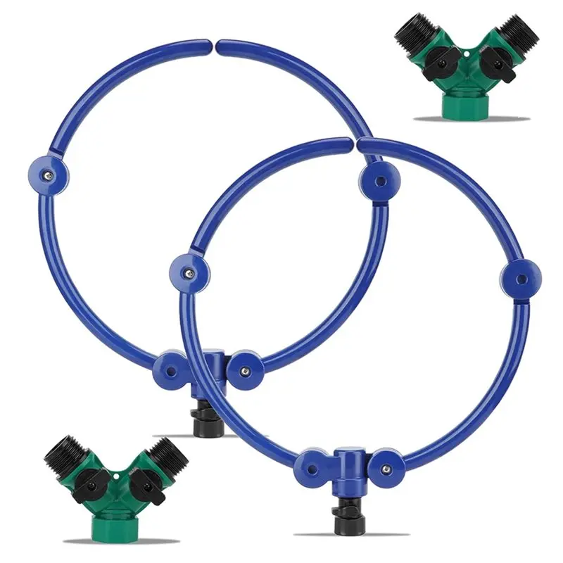 

【ADORN】For Tree Watering Ring 360° Water Distribution System 2Pcs 13 Inch Circle Sprinkle For Trees And Plants Outdoor Irrigatio
