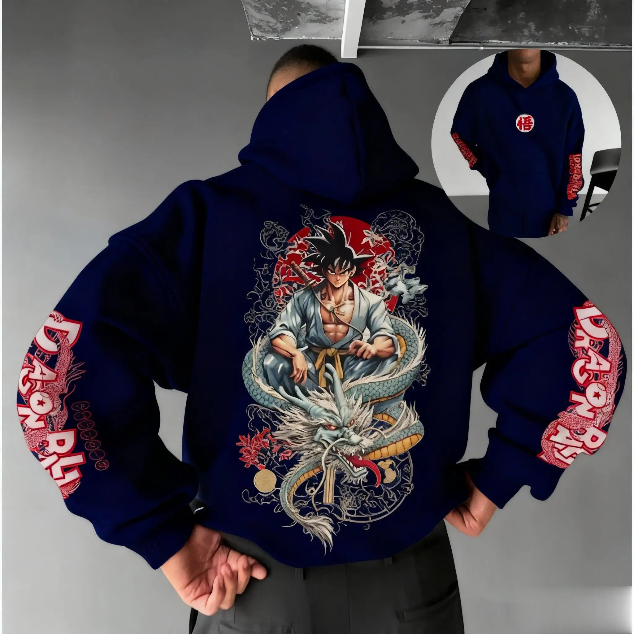 Толстовка Dragon Ball Goku с капюшоном в стиле аниме, толстовка с мультяшным принтом для мужчин и женщин, повседневный пуловер, уличная куртка унисекс, осенне-зимняя мода