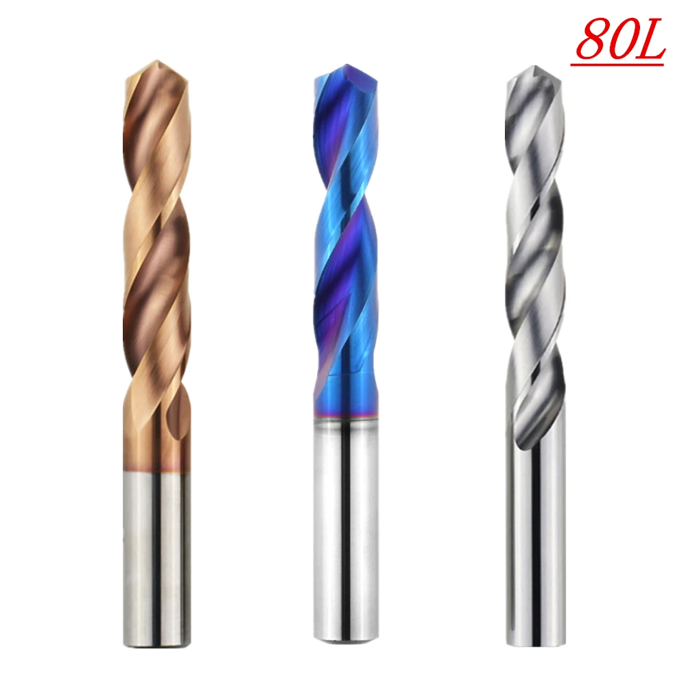 Tungsten steel drill bit 1Pc 2.0-9.0mmx80 HRC50/55/65 Solid Carbide Drill Bits Twist Drill Bit For For Hard Alloy Stainless Tool