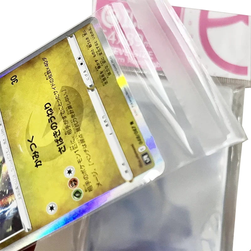 ICO New CPP Material Standard TCG MTG/PKM Sized 64x89mm Sealable Card Film Transparent Perfect Fit Clear Sleeves 100 Pieces