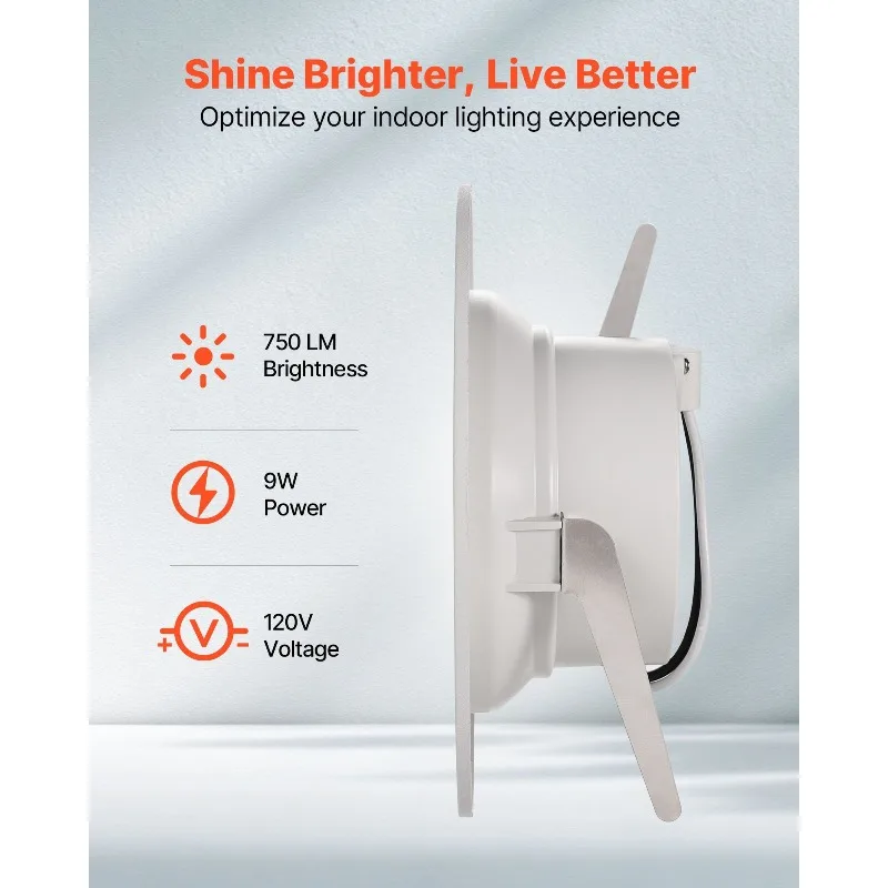 Paquet de 10 éclairage encastré LED rénovation de 4 pouces peut allumer 750 LM 9W 120V 5CCT