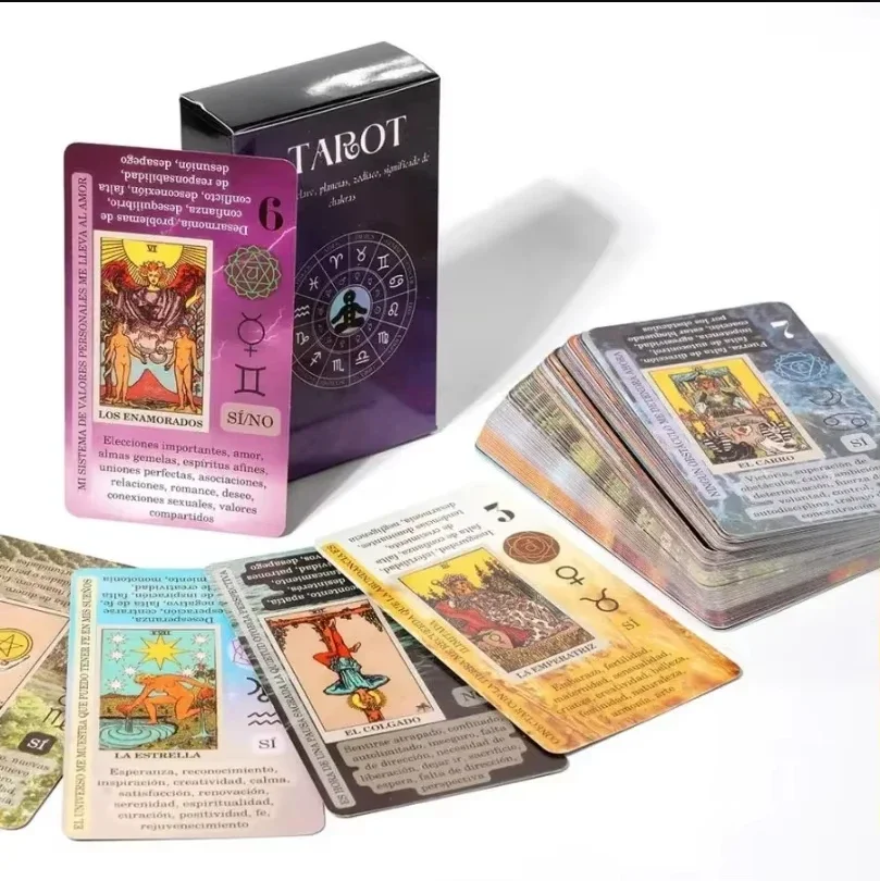 Learning Tarot Cards Deck With Meanings On Them Learn New Spanish Tarot Cards Party Game Divination Tarot Card Game