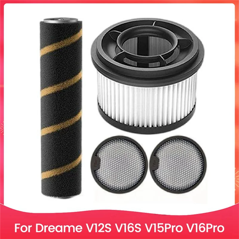 

ABZY-Vacuum Brush HEPA Filter Replacement Fit For Dreame V12S V16S V15pro V16pro Vacuum Cleaner Parts Washable Roller Brush Filt