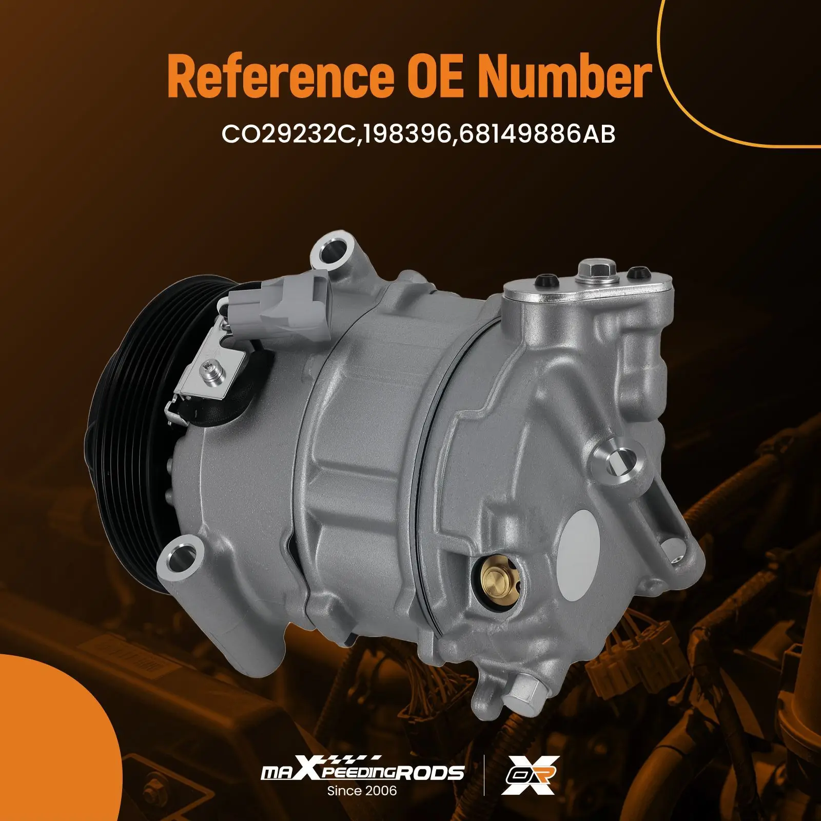 Air Conditioner Compressor for Ram ProMaster 2014-2022 68149886AB Aluminum 12V CO29232C
