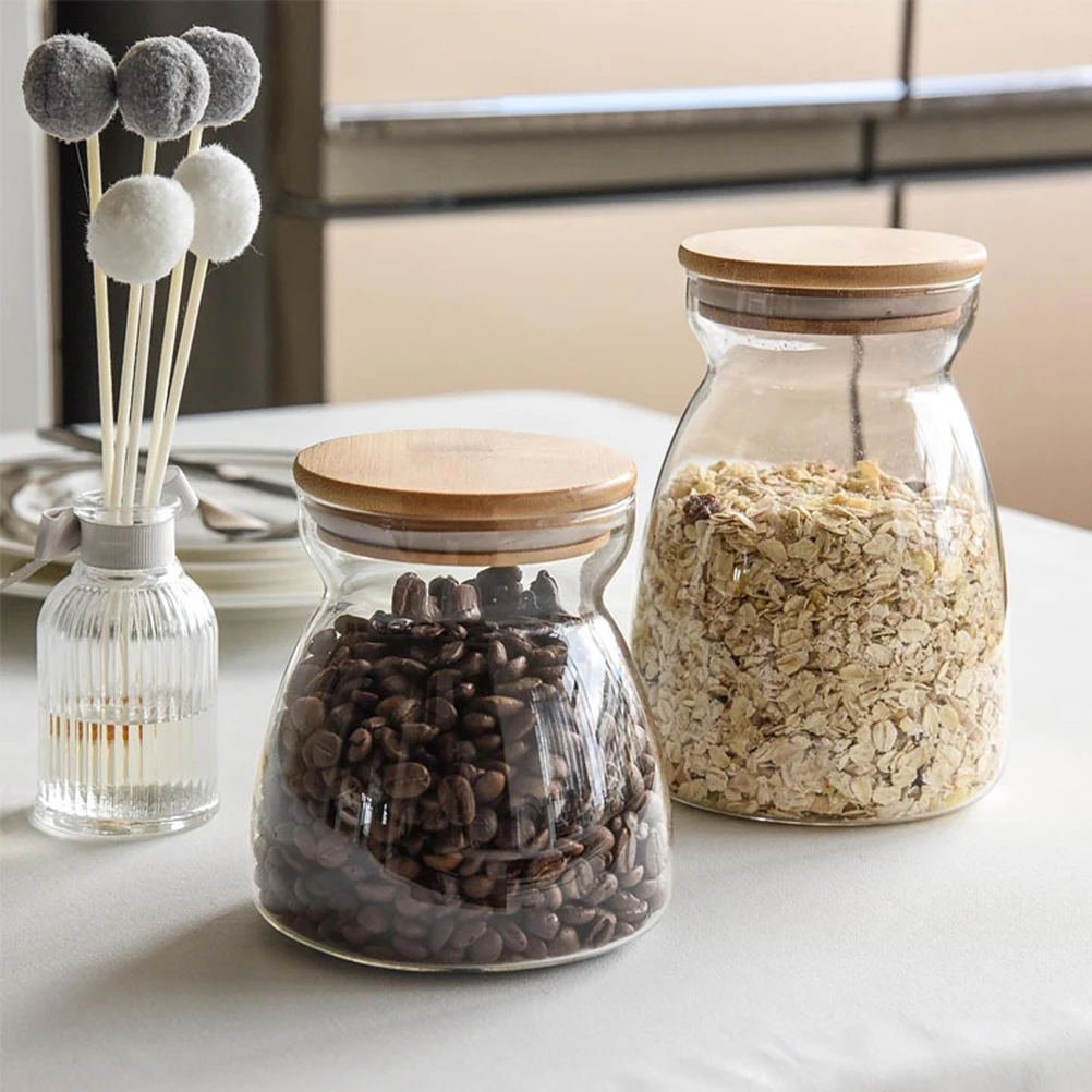 

Sealed Food Storage Jars Airtight Containers for Kitchen Tea Coffee Beans Large Size Clear Glass Lid