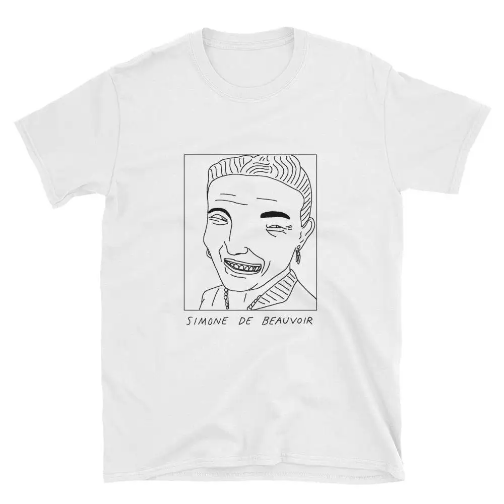 Badly Drawn Authors Simone de Beauvoir T Shirt FREE Worldwide Delivery