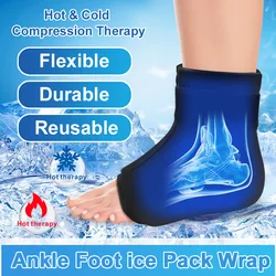 Paquete de hielo de tobillo para lesiones, paquete de hielo de pie estirable, terapia de compresión para fascitis Plantar, esguince de tobillos