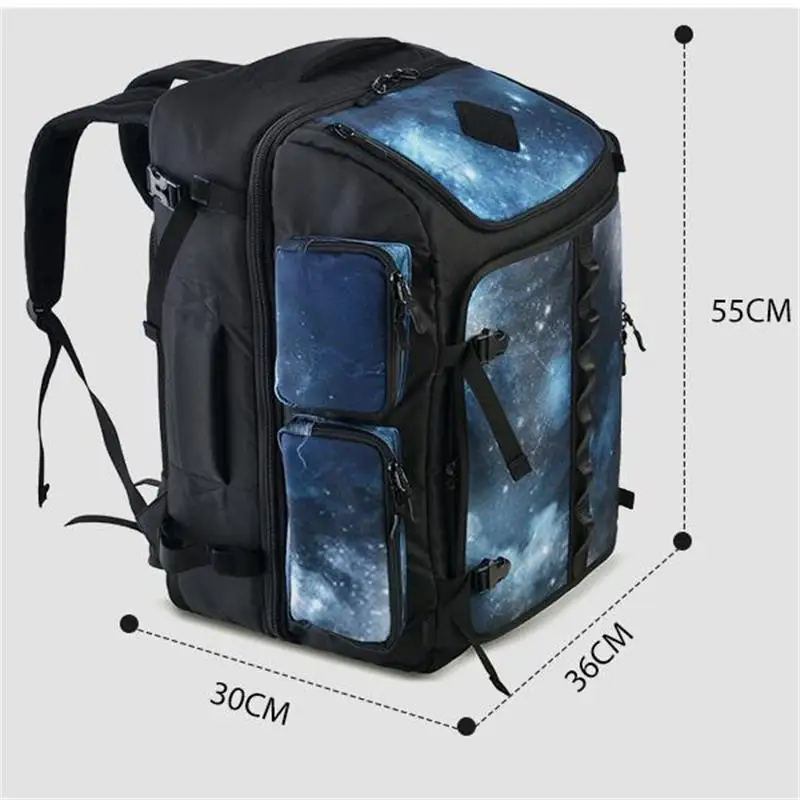 55*36*30cm Ski Backpacks Bag for ski boots helmet\\ hang Skis or Snowboard Waterproof   Wet And Dry Separation Space a7341