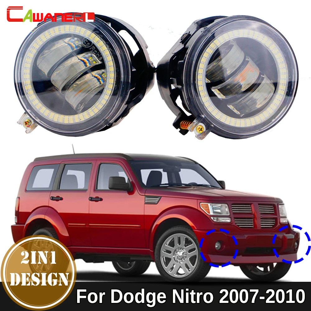 30W Car Right + Left Angel Eye LED Fog Light Daytime Running Lamp DRL 2 Pieces For Dodge Nitro 2007 2008 2009 2010