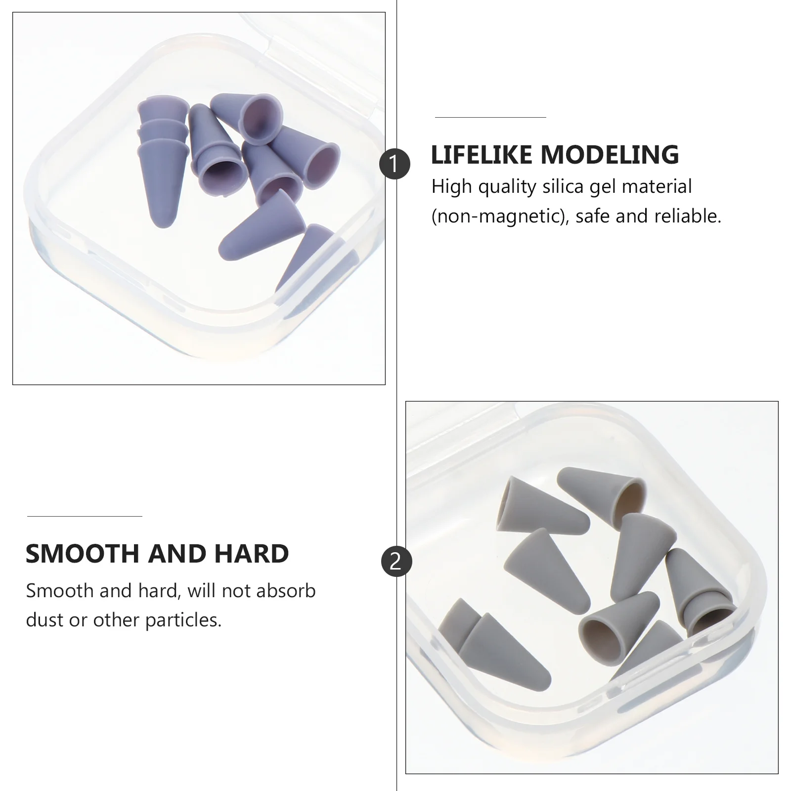 أغطية ستايلس متوافقة مع قلم أبل 1 2 غطاء حماية من السيليكون لكتابة كتم الصوت #4