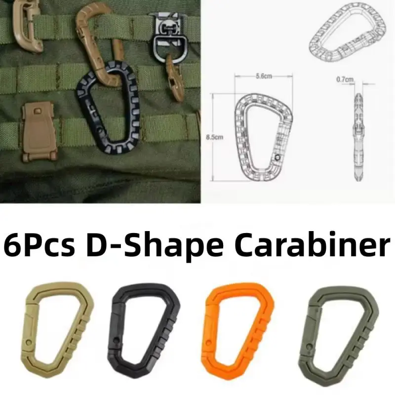 6x Tactical Carabiner Carabina Karabiner Clip Plastic Cadet Hiking Camping