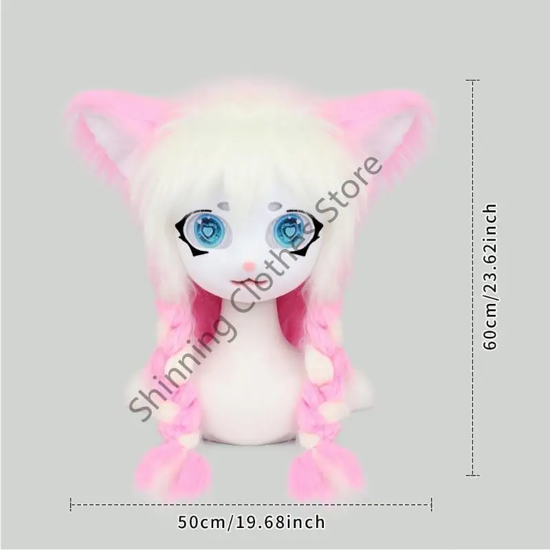 M68A Katzen-Fursuit-Maske Anime-Stil für Erwachsene für Halloween und Weihnachtsfeiern