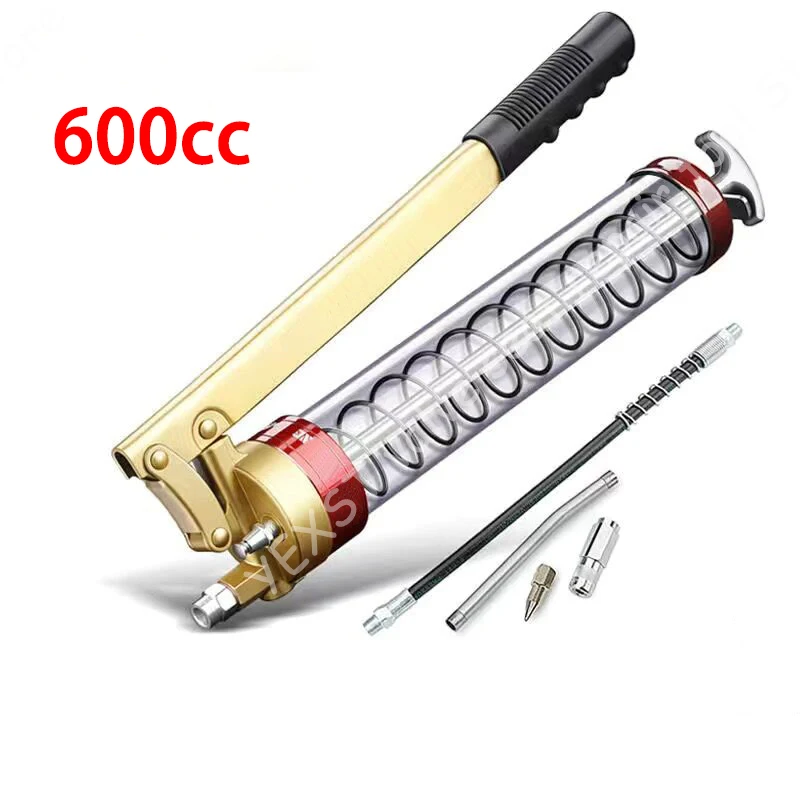 

600cc High Pressure Manual Grease Gun Heavy Duty Pistol Grip Transparent Explosion Proof Material For All Kinds Of Car