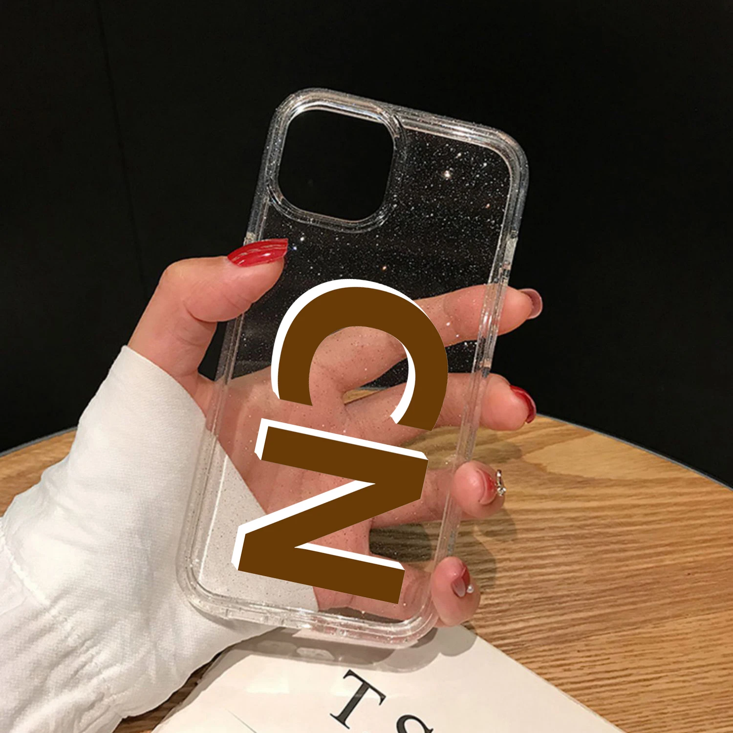 3D Luxury Personalised Customized Name Initials Letters Case For iPhone 11 12 13 14 15 Pro Max Soft Transparent Glitter Cover 15