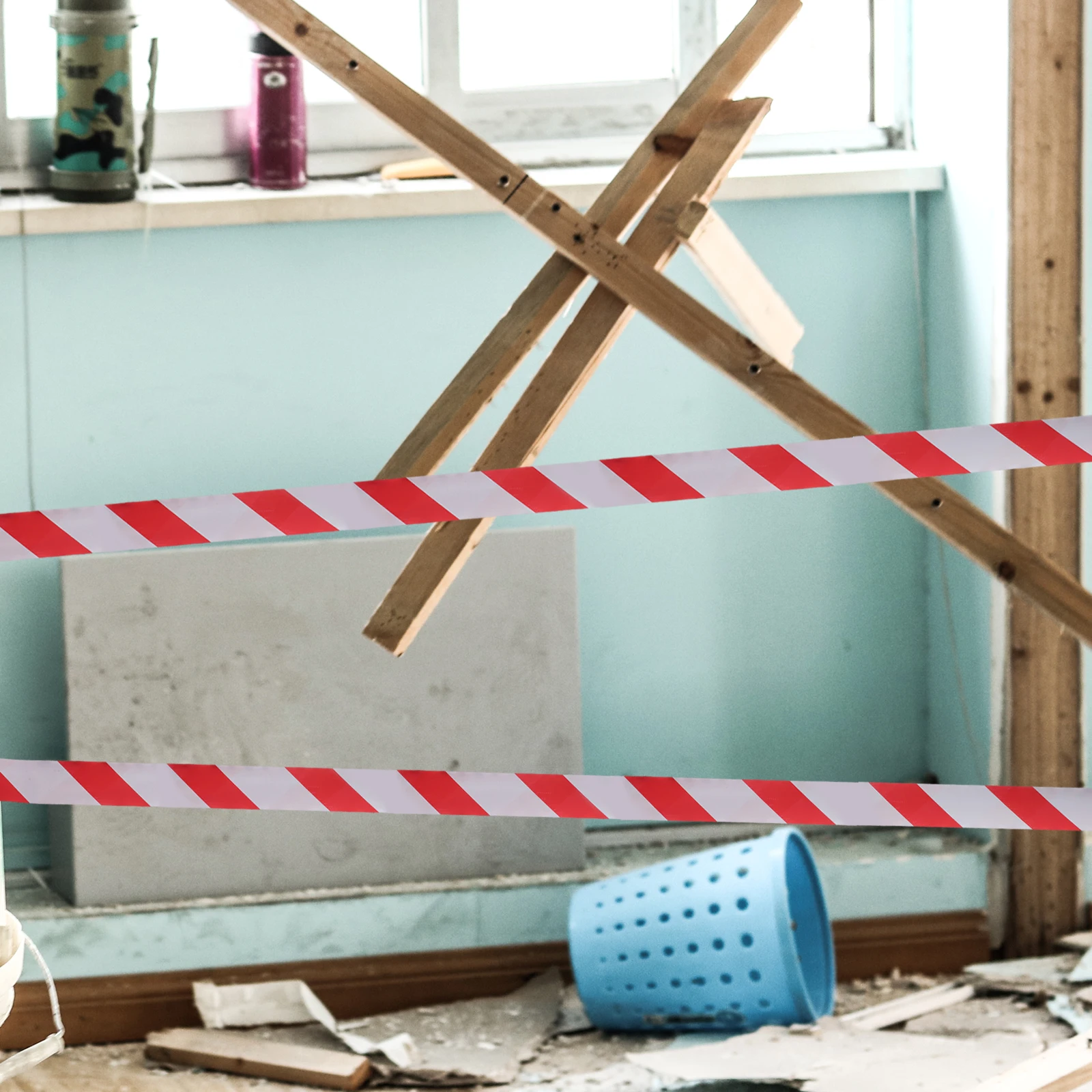 

10 Rolls Red White Caution Tape Warning Waterproof Anti Slip Tape for Construction Floor Pipe Equipment