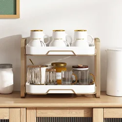 Metal Tableware Storage Tray, Kitchen Organizers, 2 Tier Storage Holder, Best Price