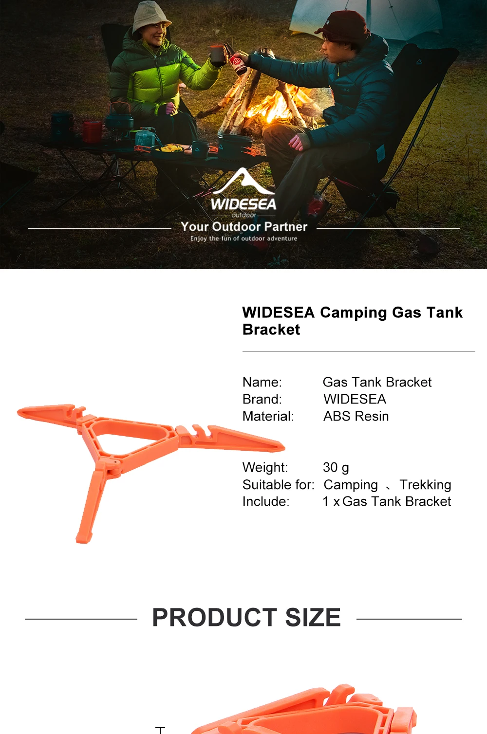 Widesea faltbare Gastankhalterung, Outdoor-Herd-Zubehör, Basis, Campingbrenner, flacher Kanister, Stative, Halter, stabiler Werkzeugständer – Detail 1