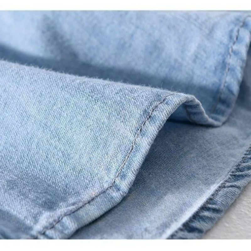 2025 Spring and Autumn Youth Small Fresh Wash Pure Cotton Denim Shirt Men's Long Sleeve Trend Men's Casual Shirt Coat Outer Wear