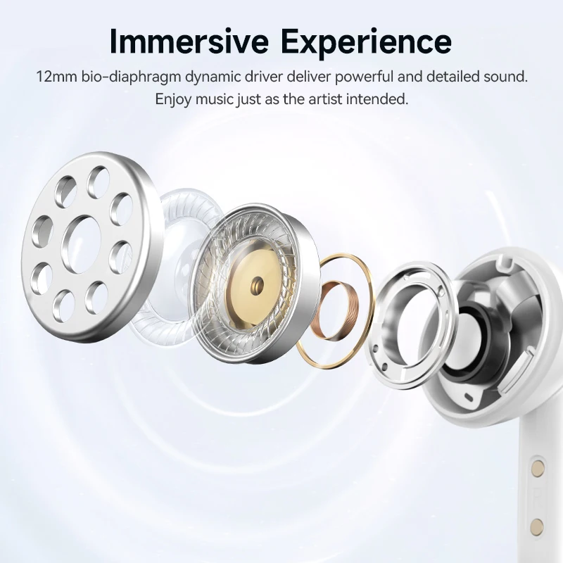 QCY Melobuds N50 ANC سماعة أذن لاسلكية 6 ميكروفونات AI دعوة إلغاء الضوضاء بلوتوث 5.4 سماعات أذن اتصال مزدوج سماعة