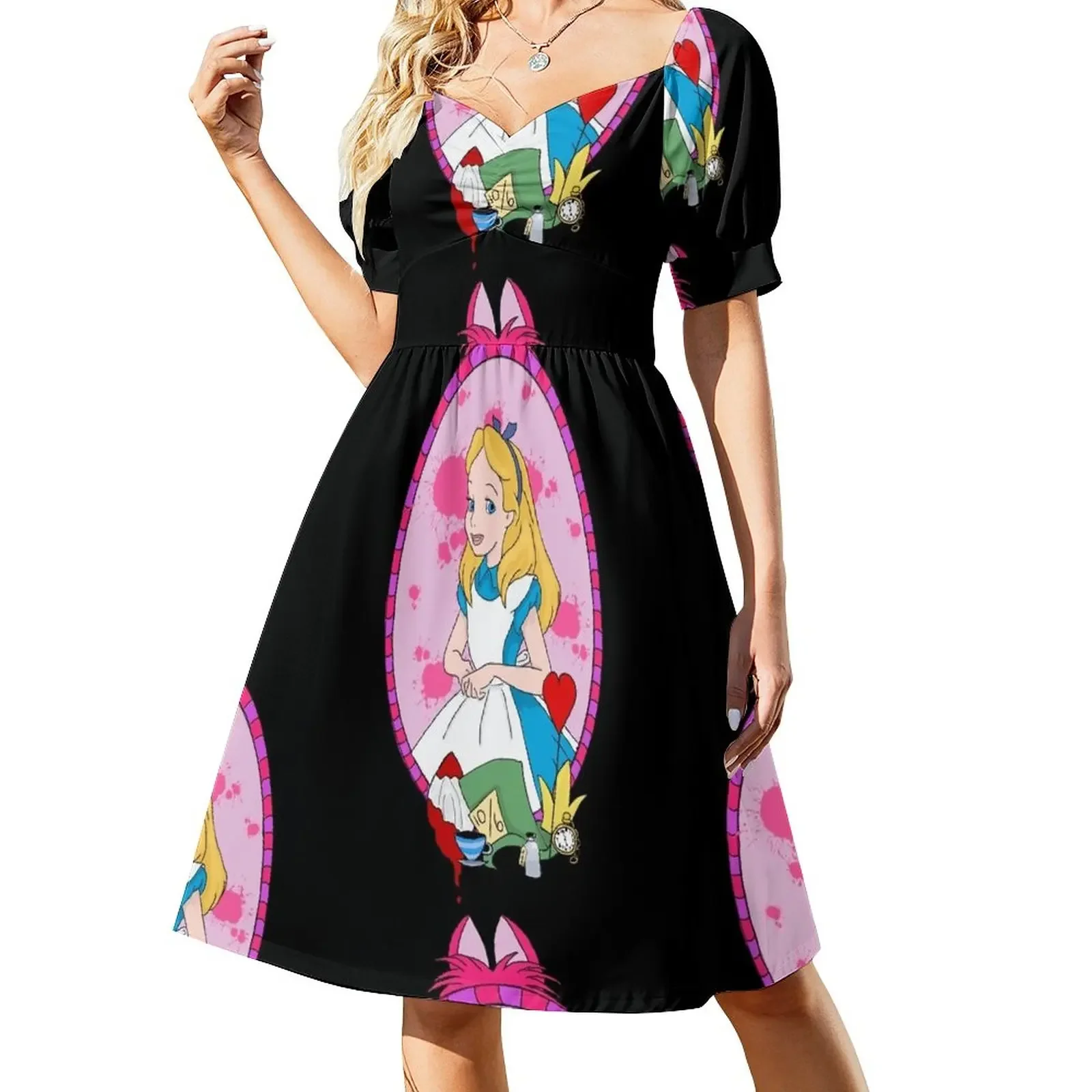 

Down the rabbit hole Short-Sleeved Dress summer dress woman 2025 trendy african dresses for woman loose summer dress sexy